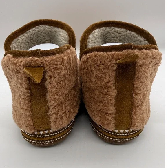 Ariat Slippers Womens Size S 6/7 Brown Sherpa Fleece Cozy Cabin Loungewear Shoes - Picture 5 of 10